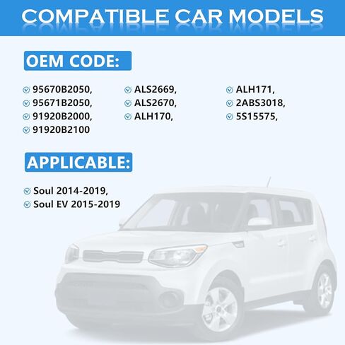 4PC ABS Wheel Speed Sensor Fit for Soul EV 2014-2019,Driver and Passenger Side Turn Signal and Back Up Wiring,Front and Rear Replaces #95671B2050 91920B2000 91920B2100 in Kuwait