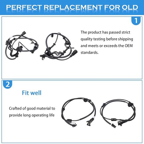 4PC ABS Wheel Speed Sensor Fit for Soul EV 2014-2019,Driver and Passenger Side Turn Signal and Back Up Wiring,Front and Rear Replaces #95671B2050 91920B2000 91920B2100 in Kuwait