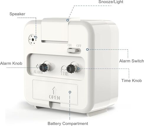 Analog Alarm Clock, Silent Non Ticking Table Clocks, Travel Bedside Clock with Snooze, Night Light, Ascending Beep Sounds, Battery Operated Loud Small Clocks for Bedroom Travel Office, White in Saudi Arabia