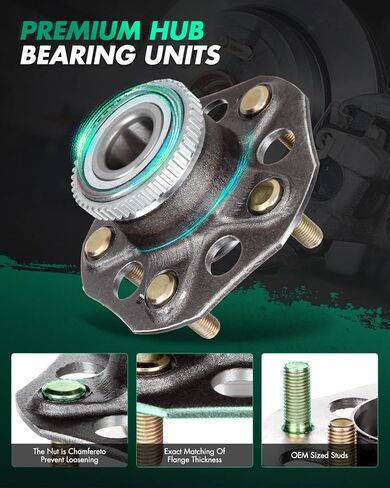 SCITOO 2 x Rear Wheel Bearing and Hub Assembly 1997 1998 1999 2000 2001 for Honda Prelude,W/ABS 5-Lug 512144 2.2L in Saudi Arabia