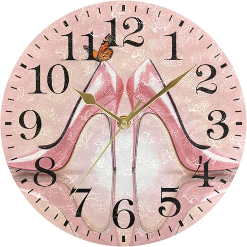 ALAZA ديكور المنزل برج ايفل شارع باريس مع مظلة حمراء 9.5 بوصة ساعة حائط أكريليك مستديرة غير موقوتة ساعة صامتة الفن لغرفة المعيشة غرفة نوم المطبخ in Kuwait