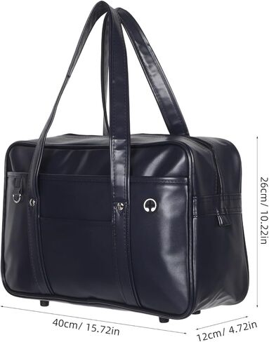 Uonlytech Messenger Laptop Bag Pu Leather Waterproof Shoulder Briefcase Retro Computer Carrier for Work College Commuting Men Women Navy Blue in Saudi Arabia