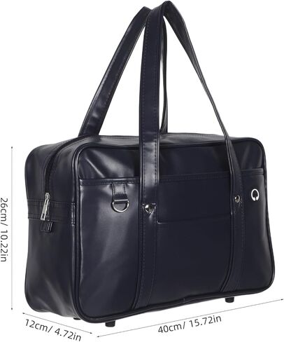 Uonlytech Messenger Laptop Bag Pu Leather Waterproof Shoulder Briefcase Retro Computer Carrier for Work College Commuting Men Women Navy Blue in Saudi Arabia
