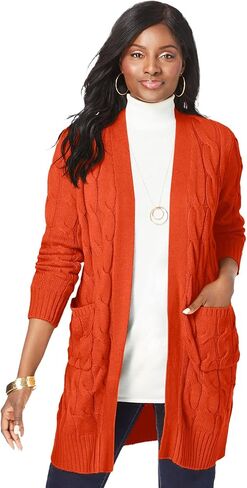 Jessica London Women's Plus Size Cable Duster Sweater in Kuwait