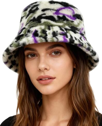 ليوبارد فو الفراء قبعة قبعة للنساء الشتاء قبعة منفوشة لطيف القط الأذن دوكر قبعة أفخم قبعة بحافة غامض ليوبارد الشتاء القبعات in Kuwait