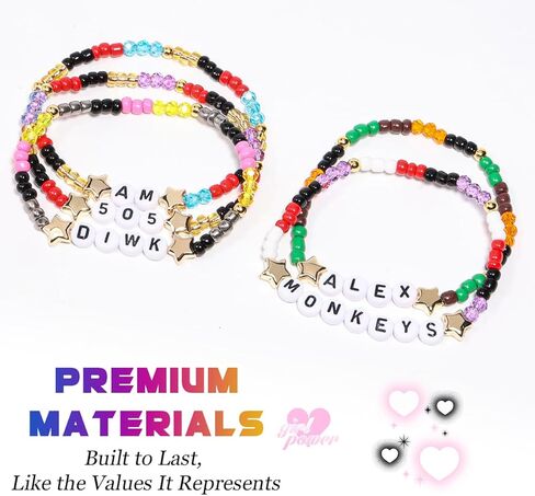 AICase for Arctic Monkeys Merch Gifts Inspired Bracelets 5 Pcs Stackable Stretch Beaded Friendship Bracelets Concert Outfit Vinyl Poster Sticker Merchandise Gifts for Fans Women Birthday Christmas in Saudi Arabia