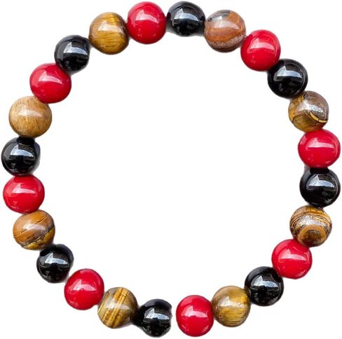 Beaded Stretch Bracelets for Women Red Jasper Black Onyx Bracelet for Inner Strength Jewelry Gift Perfect for Confidence in Saudi Arabia