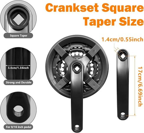 Bike Crankset FC-TY301 42-34-24T for 3x6/7/8Speed Gears Square Taper Set 170MM Crank Arm for Mountain Bike in Kuwait