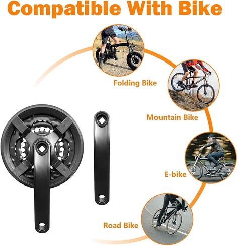 Bike Crankset FC-TY301 42-34-24T for 3x6/7/8Speed Gears Square Taper Set 170MM Crank Arm for Mountain Bike in Kuwait