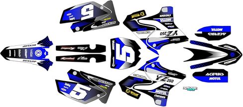 Graphics Kit for Yamaha YZ 250 CYCRA POWERFLOW RESTYLED Plastics (2002-2014) Turbo Series Blue 09 Mil - Dirt Bike Custom Racing Graphics Decals Stickers Kit, no-Plastics in Saudi Arabia
