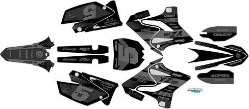 Graphics Kit for Yamaha YZ 250 CYCRA POWERFLOW RESTYLED Plastics (2002-2014) Turbo Series Blue 09 Mil - Dirt Bike Custom Racing Graphics Decals Stickers Kit, no-Plastics in Saudi Arabia