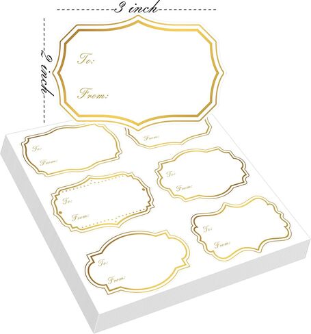Gold Name Tags Self Adhesive to from Gift Tags Home Decor Gift Label Stickers 2x3 Inch Box Name Badges for Home,Party,Christmas,New Year,180 Pcs in Saudi Arabia