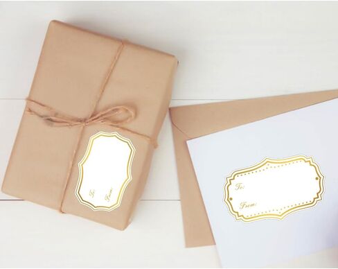 Gold Name Tags Self Adhesive to from Gift Tags Home Decor Gift Label Stickers 2x3 Inch Box Name Badges for Home,Party,Christmas,New Year,180 Pcs in Saudi Arabia