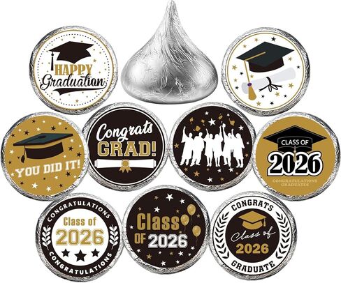 180 PCS Graduation Stickers Class of 2026 Candy Drops Labels Stickers for Chocolate Kisses Candy Sticker for 2026 Graduation Party Favors,Green in Saudi Arabia