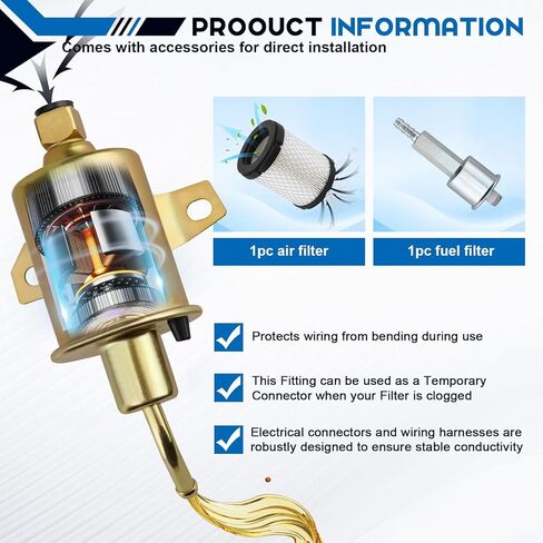 149-2311 Fuel Pump E11007 A029F889 with 149-2457 Fuel Filter TuneUp Kit for Onan RV Cummins Generator 3600 4000 4KW Microlite MicroQuiet Generators Camp Power KYD with 1403280 Air Filter and Fuel Line in Saudi Arabia