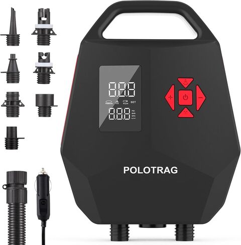 Paddle Board Pump, SUP Pump Electric Portable with Auto-Off/Deflation, Dual Stage 12V DC Car Connector Air Pump for Inflatables, Kayak and Air Mattress in Saudi Arabia