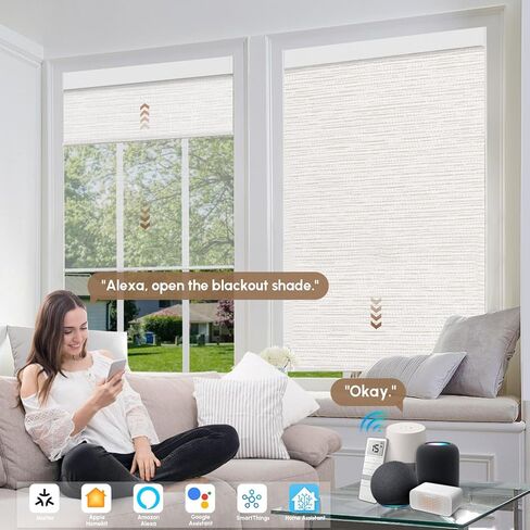 ستائر كينكمو المزدوجة المزودة بمحرك، ستائر التعتيم المخصصة وتصفية الضوء المزودة بمحرك مع جهاز تحكم عن بعد، ظلال دوارة ذكية ليلاً ونهارًا تعمل مع Apple Homekit، Alexa، Google (متعدد الألوان) in Kuwait