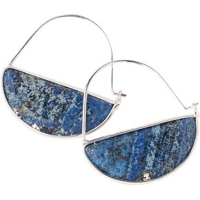 Scout Curated Wears - Stone Prism Hoop Earring - Lapis/Silver in Kuwait