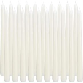 12 Pack White Taper Candles - Premium Spiral Twist Wax Candles, Smokeless & Unscented Elegant for Dining, Weddings, and Home Decor High-end Restaurant Mood Lighting in Kuwait