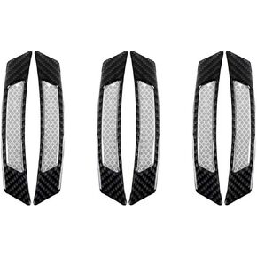 6 قطع من واقي حواجب عجلة السيارة، ملصق تحذير أمان عاكس من ألياف الكربون، واقي طلاء مضاد للخدش لواقي الطين، ديكور خارجي ذاتي اللصق للعلامات الجانبية (أبيض) in Kuwait