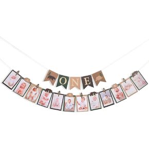 One Happy Camper Birthday Photo Banner - Camping Party Decorations, National Park Themed Photo Banner, 1st Forest Safari Camping Birthday Decorations, For Newborn To 12 Months Adventure Party Supplies in Kuwait