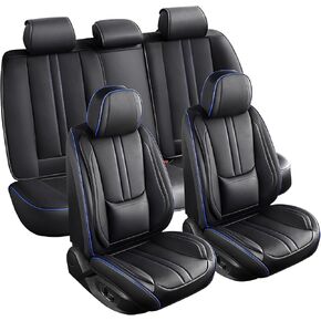 Car Seat Covers Full Set Fit for Nissan Frontier 2009-2025 Waterproof Faux Leather Seat Covers Airbag Compatible All-Weather Protection & Full Coverage Car Seat Cushion (BlackGrey,Full Set) in Kuwait