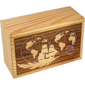 Handcrafted World Map Peace Wooden Cremation Urns for Human Ashes Adult Large - Tree of Life Funeral Urn Box - Burial Urns for Columbarium - 250 LB in Kuwait