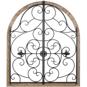 ديكور حائط مقوس من الخشب والحديد 30x1x35 in Kuwait