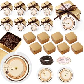 58 Set Wedding Coffee Party Favors for Guests - 58 Gold Coffee Bean Jars with Lids Coffee Game Cards Braided Rope Thank You Stickers Bridal Shower Favors Coffee Party Favors No Beans in Saudi Arabia