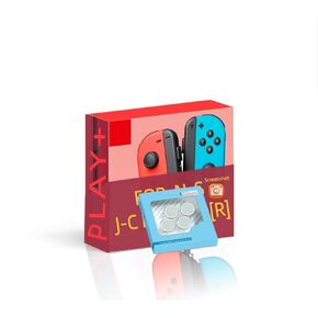 Play+ For Switch/Controller L/R Red & Blue، لوحات تحكم لاسلكية وأشرطة معصم، متوافقة مع N-Switch/Lite/OLED، لوحة ألعاب مزودة باهتزاز مزدوج/6 محاور جيروسكوبية/مستشعر حركة/إيقاظ/لقطة شاشة، تتضمن حافظة واقية وأغطية عصا التحكم. (الأحمر والأزرق) in Kuwait