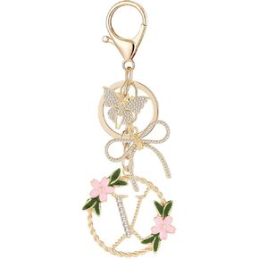 سلسلة مفاتيح ذهبية بالحرف الأول للنساء في عيد الحب، حلقة مفاتيح على شكل فراشة على شكل فراشة لحقيبة المحفظة in Kuwait