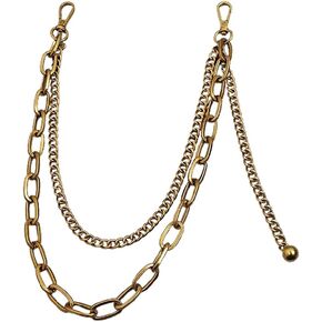 سلسلة مفاتيح معدنية بطبقة مزدوجة سلسلة مفاتيح على طراز الهيب هوب وسلاسل مفاتيح للخصر ملحق للارتداء اليومي/الحفلات، زخرفة سهلة الاستخدام للرجال والنساء in Kuwait