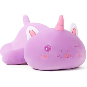 وسادة قطيفة يونيكورن لطيفة وناعمة على شكل قطة وحيد القرن محشوة على شكل حيوان كاواي بلوشي، وسادة معانقة هدية رائعة للأطفال والكبار، 30.48 سم، أرجواني in Kuwait