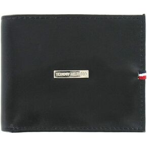 محفظة جلدية للرجال من Tommy Hilfiger، ثنائية الطي، حماية RFID - أسود (31HP220040) in Kuwait