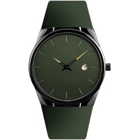 BESTKANG Men's Sports Casual Quartz Watch, 30m Water Resistant, Date Window, Alloy Case & Silicone Strap, 5 Color Options (Black/Red/Khaki/Blue/Army Green) for Everyday, Dress & Outdoor in Kuwait