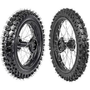 TDPRO Front 60/100-14 and Rear 80/100-12 Wheel Disc Brake Tires Rim With 12mm Bearing for Pit Dirt Bike in Kuwait