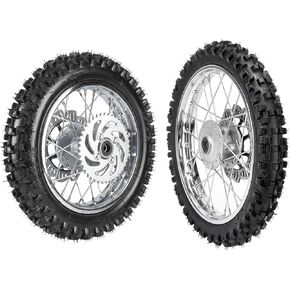 60/100-14 Front & 80/100-12 Rear Wheel Tire Rim With 12mm Bearing & Sprocket and Brake Disc Rotor Assembly for Dirt Pit Bike in Kuwait