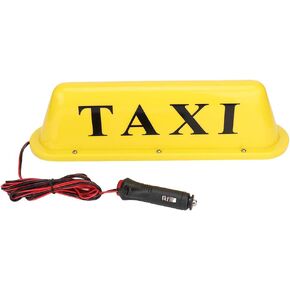 Majatou Taxi Sign Lamp, Taxi LED Light 12V LED Magnetic Taxi Sign Roof Top Car Super Bright Light Lamp with Cigar Lighter Taxi Windscreen Cab Indicator Sign (01)( yellow (article in Kuwait
