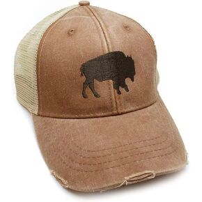 Black Lantern Mens Vintage Trucker Hat – Brown Distressed Embroidered Mesh Snapback Cap in Kuwait