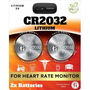 Heart Rate Monitor Chest Strap Batteries (2-Pack) CR2032 – Garmin HRM 200, HRM-Dual, Powr Labs, COOSPO, Magene, MOOFIT, KYTO – Heart-Rate Chest Strap Battery Replacement Kit in Kuwait