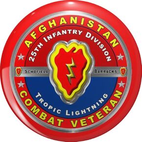 25th Infantry Division â€œAfghanistan Combat Veteranâ€ Metal Lapel Hat Pin Tie Tack Pinback 0.75" in Kuwait