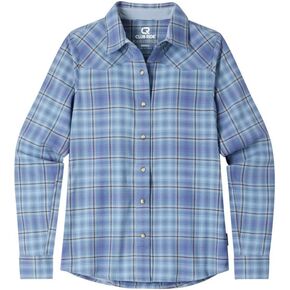 Club Ride Women's Liv'n Flannel Shirt - Stylish & Versatile Comfort for Biking and Hiking Outdoor Adventures - Faded Denim - Small in Kuwait