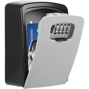 Diyife Large Capacity Key Lock Box Wall Mounted, Weatherproof 4 Digit Combination Key Storage Box for Car Keys, House Keys, Key Safe Security Lock Box with Code for Indoor Outdoor Home Office Garage in Kuwait