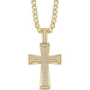 Mens Moissanite Cross Pendant Necklace 925 Sterling Silver D Color VVS1 18k White Gold Plated Gift for Him in Kuwait