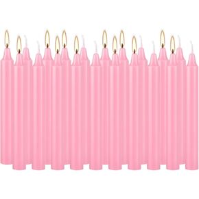 Taper Candles Unscented Taper Candles for Christmas,Household, Wedding, Rituals, Prayer, Birthdays, Meditation, Altar,Party and Home Décor Candlesticks (Pink-4" 20). in Kuwait