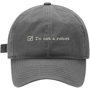 Mens Baseball Caps Embroidered I'm not a Robot Adjustable Dad Hat Washed Cotton in Kuwait