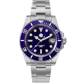 San Martin Diver Ghost Luxury Watch Sapphire Crystal Men Automatic Mechanical Watches Ceramic Bezel 20Bar Luminous dial with Date Window (Blue) in Kuwait