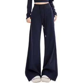 Women’s Low Rise Wide Leg Sweatpants Flared Lounge Joggers Drawstring Travel Casual Pants with Pockets in Saudi Arabia