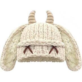 Devil Horn Knitted Beanie Hat for Adult, Novelty Women Men Demon Horns Cap Winter Warm Hip Hop Hat Skull Hat ski hat in Kuwait