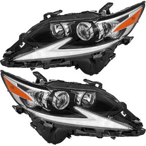 LED DRL Headlight Assembly Fit for 2016-2018 Lexus ES350 ES300h, Head Lamp Black Housing with Amber Reflector - S in Kuwait